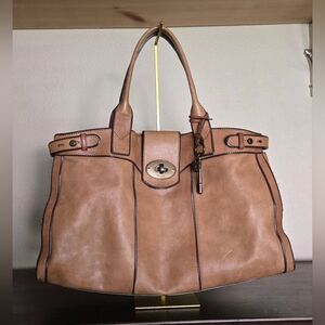 FOSSIL Vintage Reissue Tan Leather Weekender